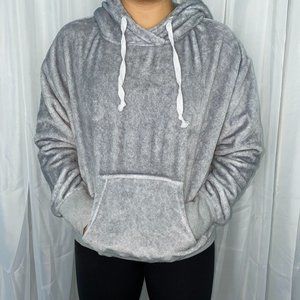 Xhilaration Grey Fuzzy Sleepwear Pullover Hoodie